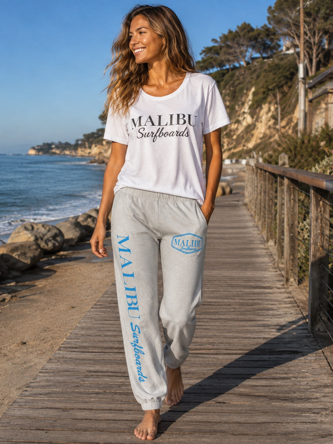 Women's Elastic Sweatpants in Dove Grey