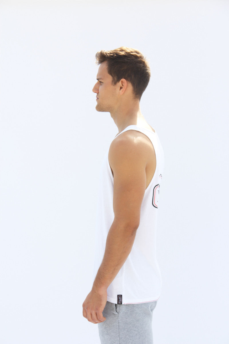 Malibu Surfboards Muscle Tank (White)