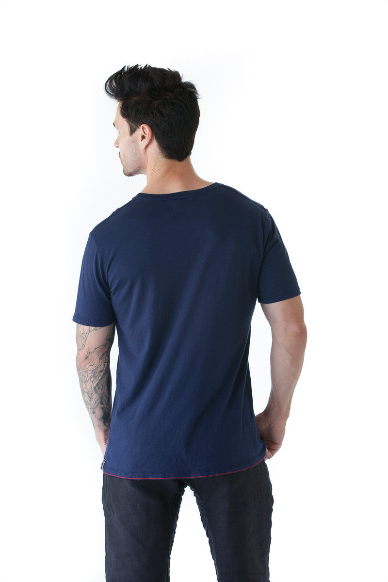 Malibu Surfboards Logo Crew Tee in Navy Blue