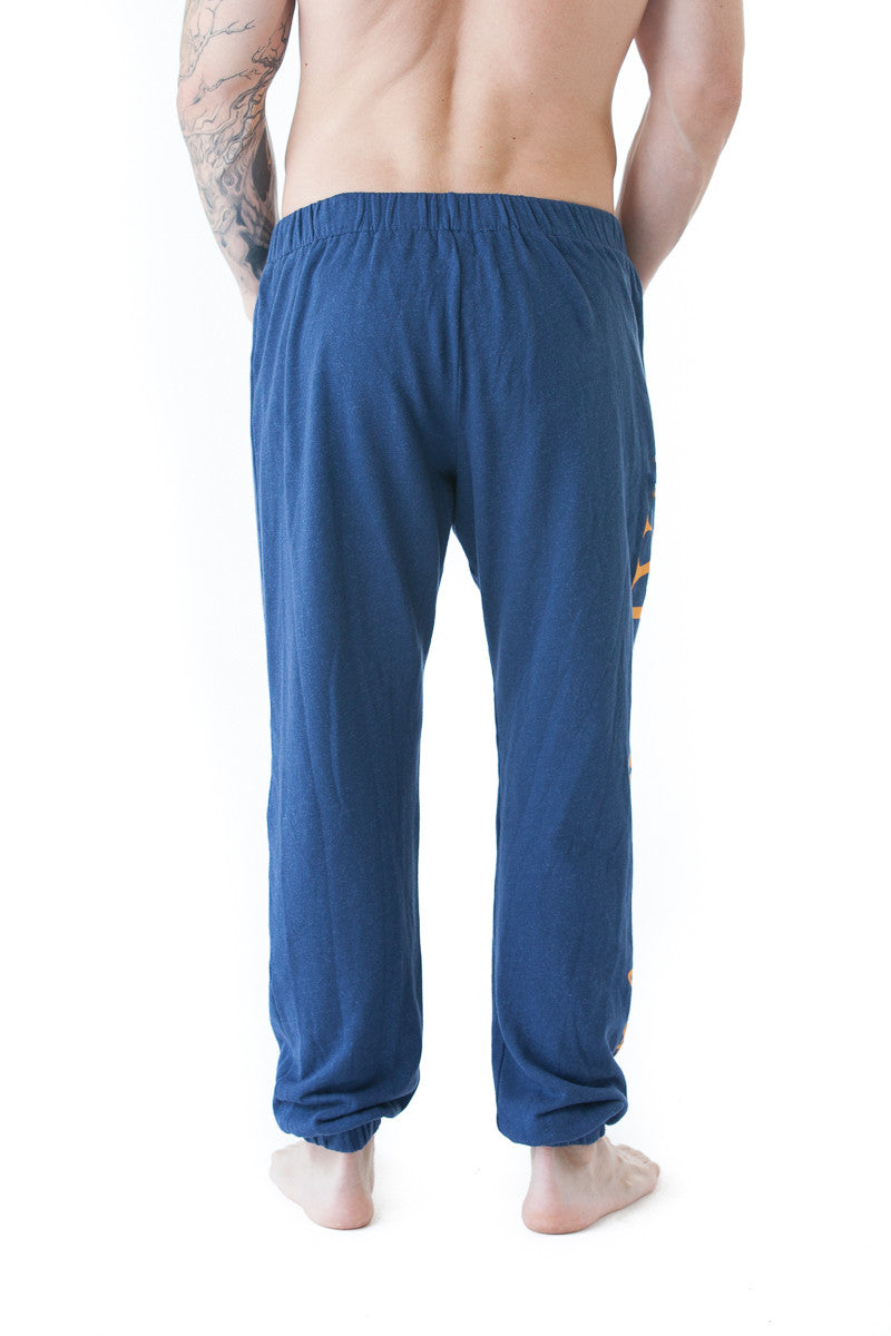 Elastic Bottom Signature Sweatpants in Dark Blue