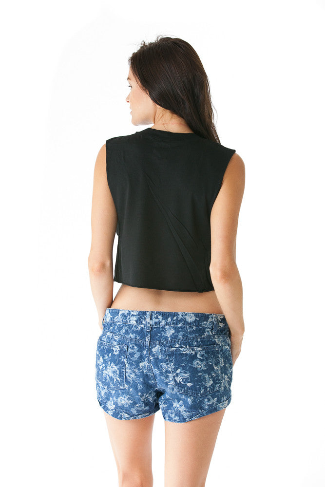 "Rockin Malibu" Crop (Black)