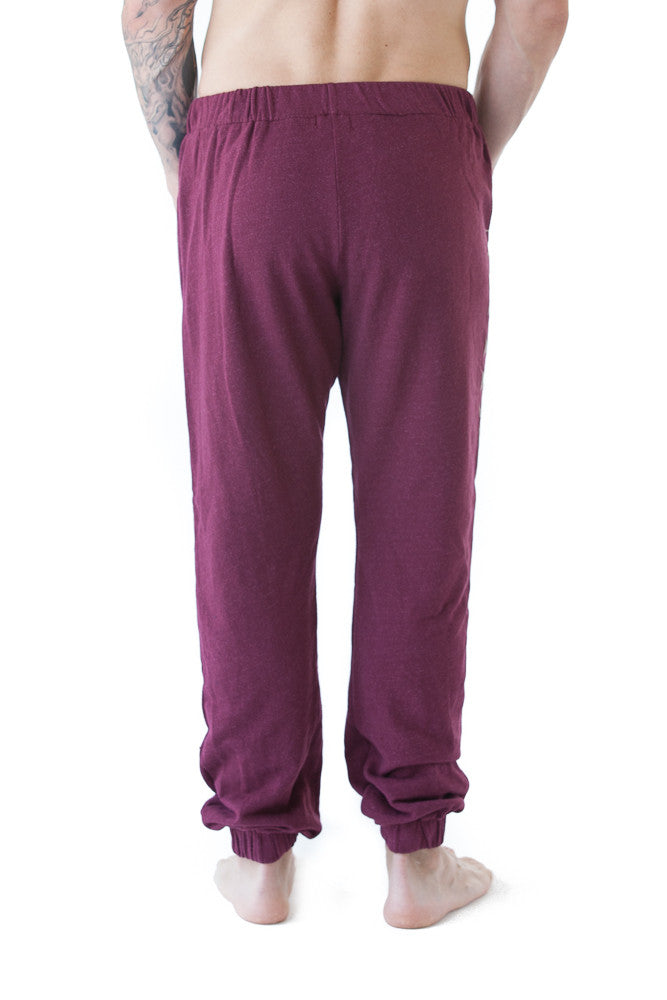 Elastic Signature Sweatpants in Burgundy