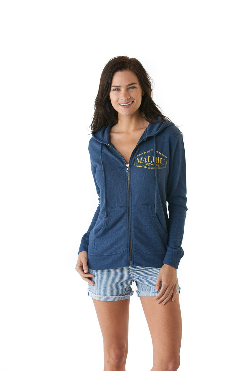 Women's Respect the Locals Hoodie in Ocean Blue