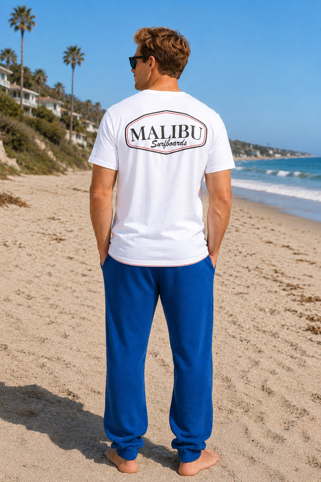 Straight Leg Signature Sweatpants in Soft Blue