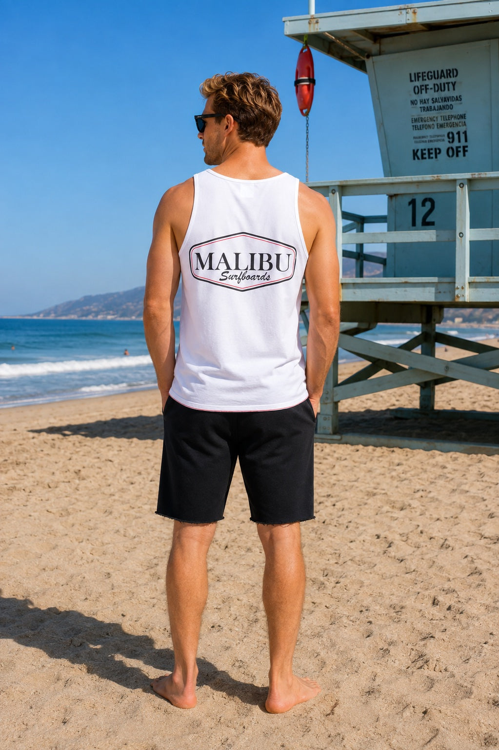 Malibu Surfboards Muscle Tank (White)