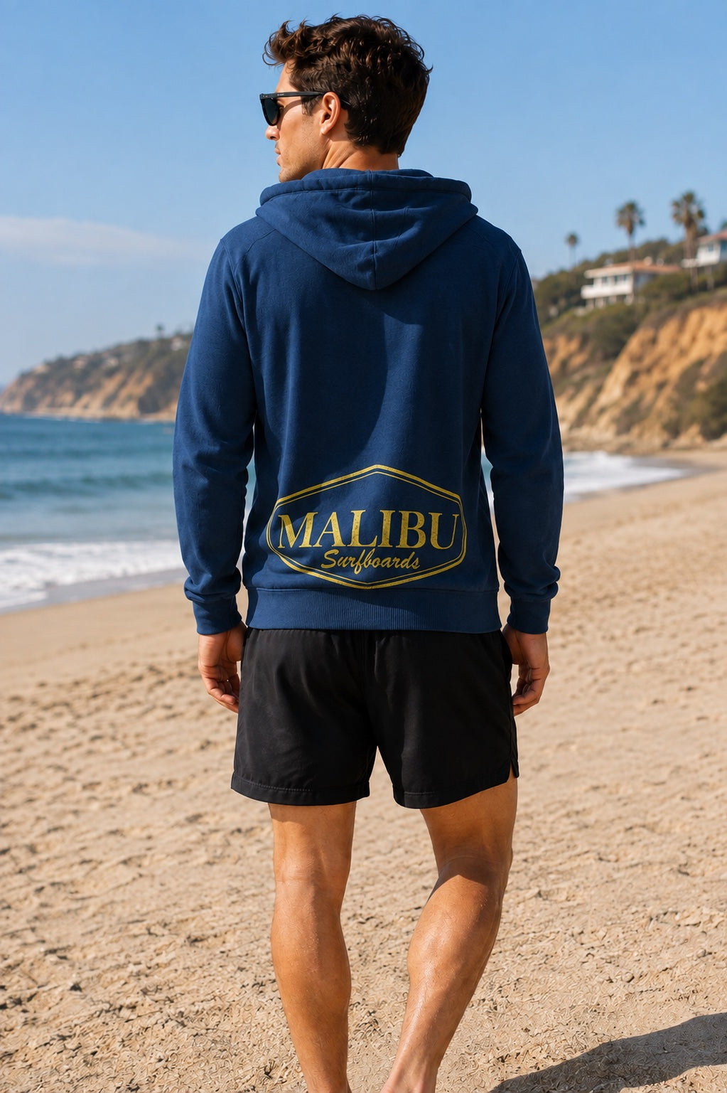 Malibu Surfboards Signature Hoodie in Soft Blue