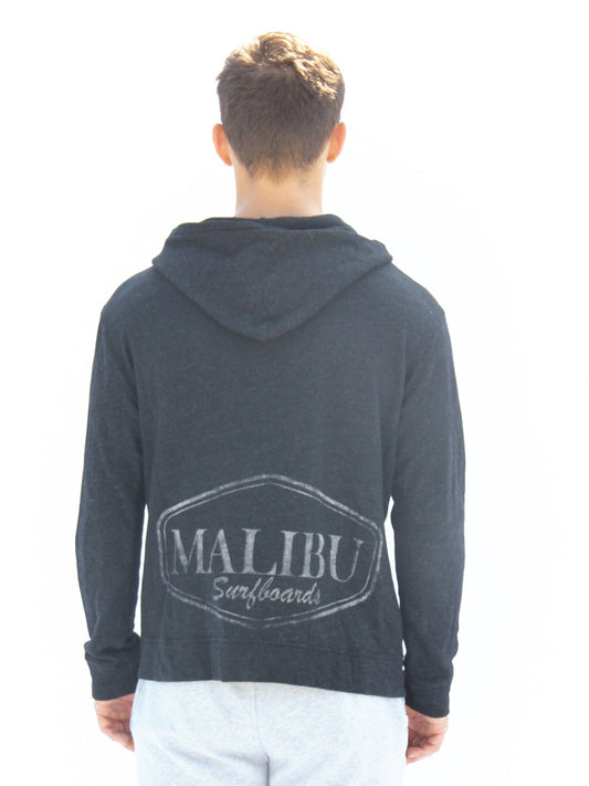 men's premium lifestyle apparel hoodie in black with white print 