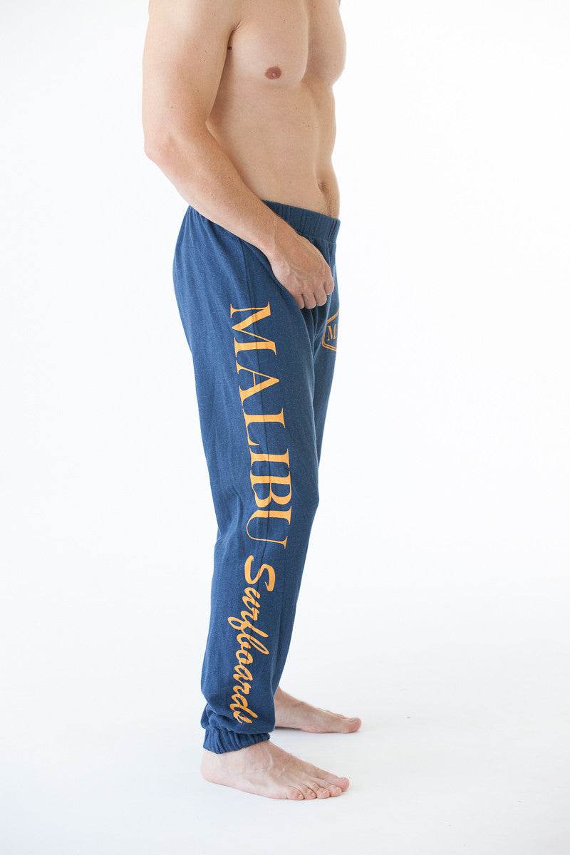 Elastic Bottom Signature Sweatpants in Dark Blue