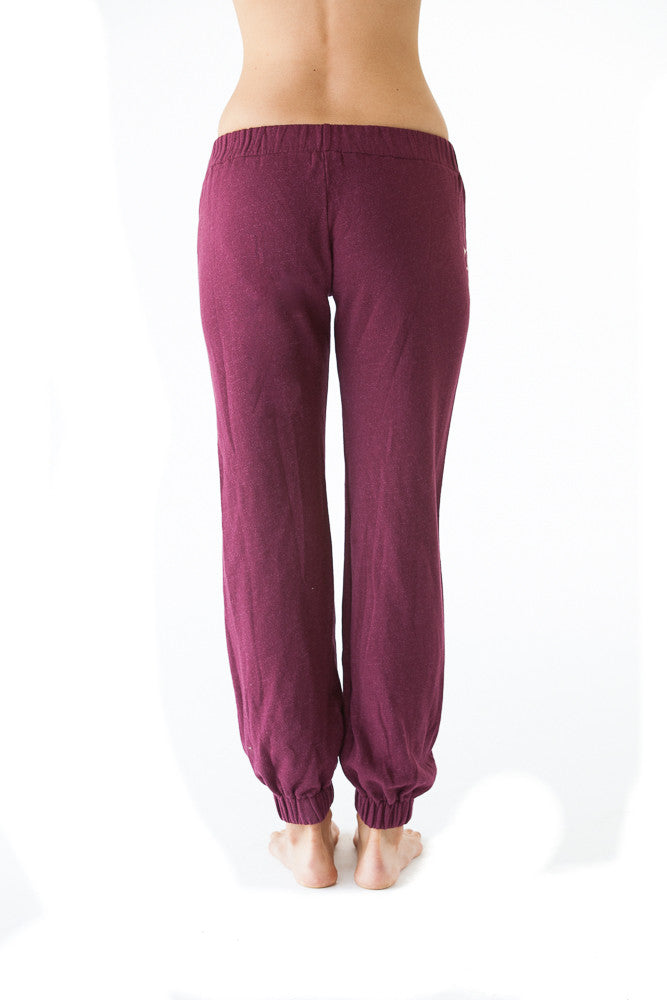 Women's Elastic Sweatpants in Burgundy