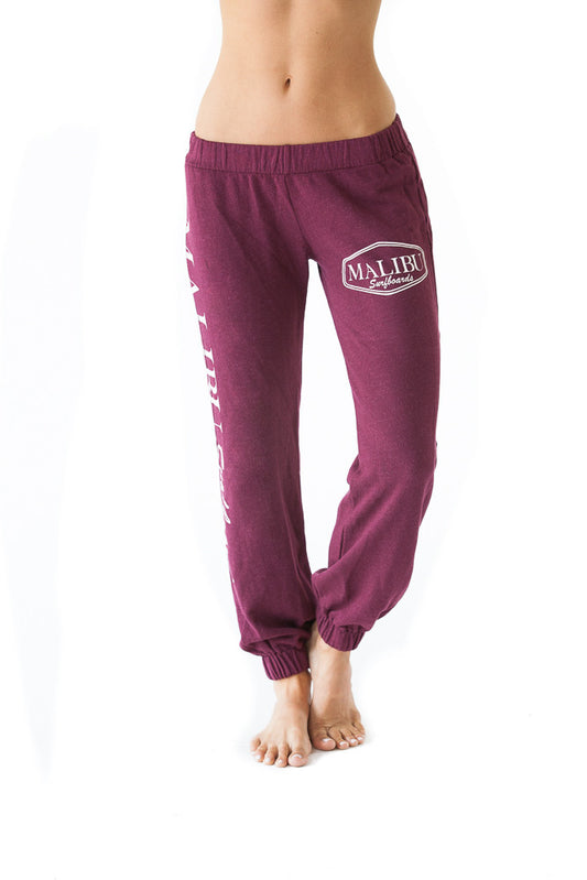 Women's Elastic Sweatpants in Burgundy