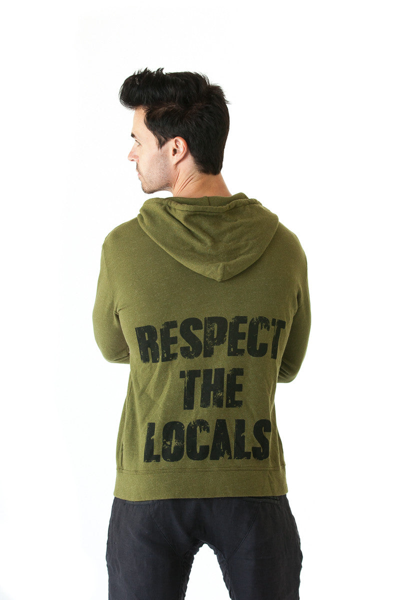 "Respect The Locals" Hoodie in Olive